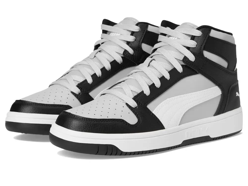 PUMA MENS REBOUND LAYUP SNEAKERS FLAT LIGHT GRAY/PUMA WHITE/PUMA BLACK 9.5 M